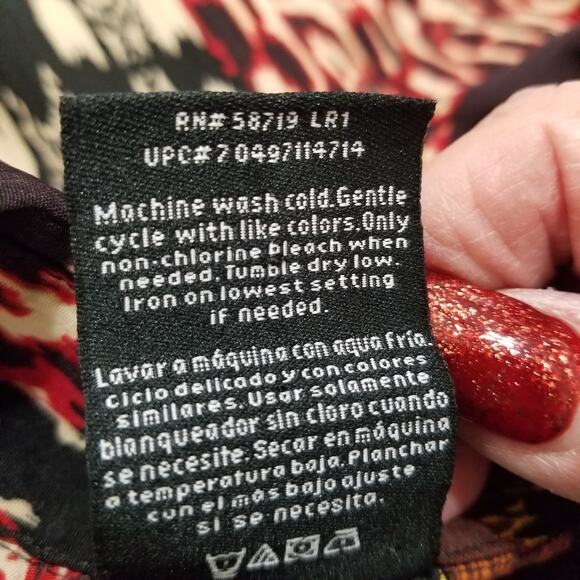 George Women's Crinkle Blouse w/Attached Cami Multicolor 3/4 Sleeves Size 2X-VTG - Picture 10 of 10